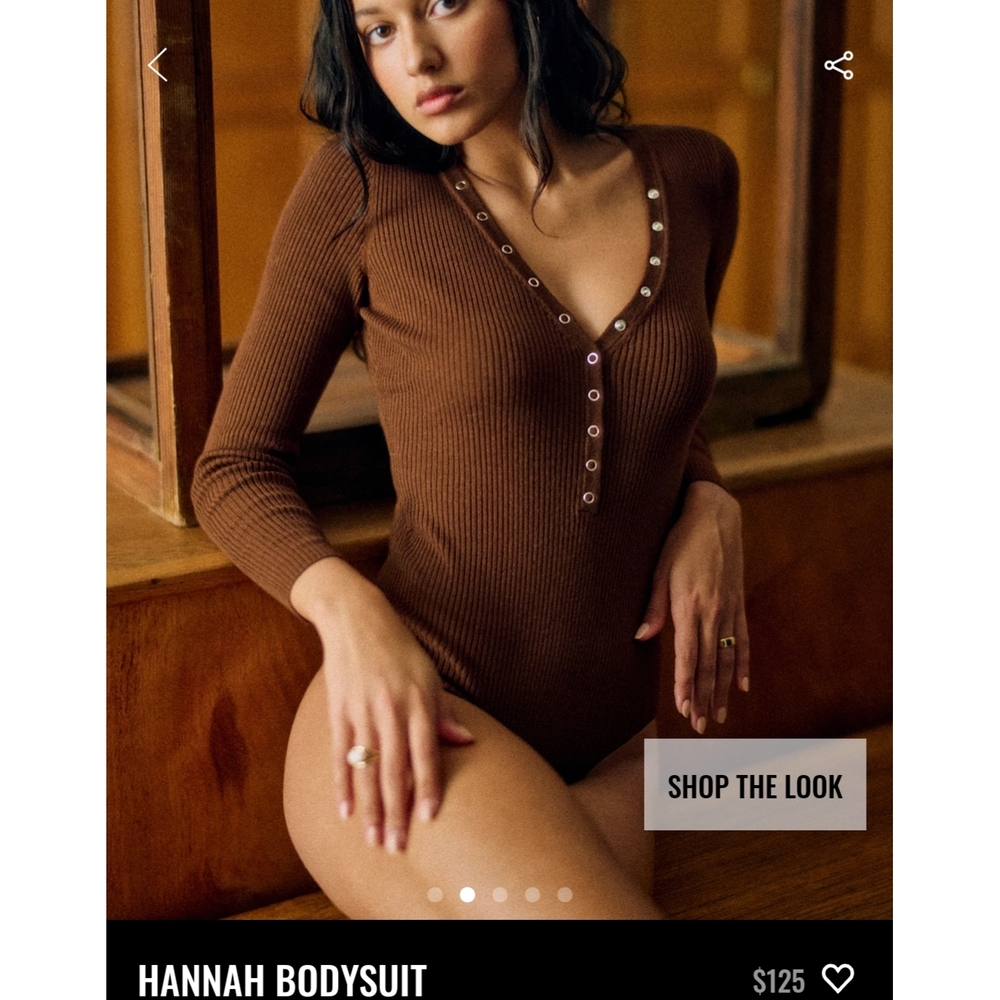 Sezane Hannah Brown Long Sleeve Bodysuit